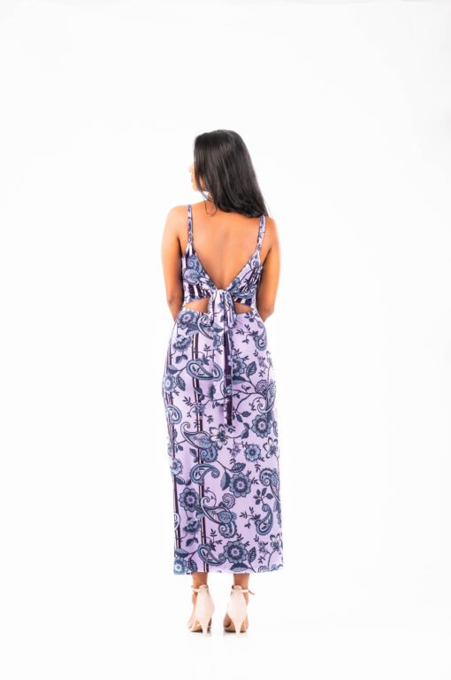 BACK TIE-UP COWL NECK MAXI DRESS - Image 2