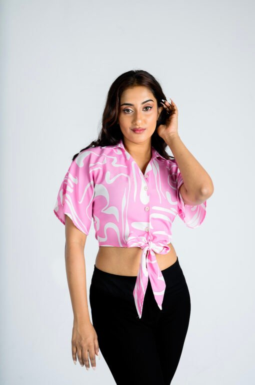 FRONT TIE UP CROP TOP