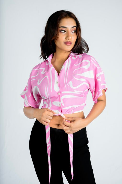 FRONT TIE UP CROP TOP - Image 3