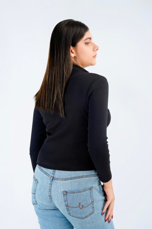 RIBBED HALF-ZIP LONG SLEEVE TOP - Image 2